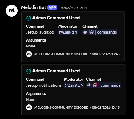 Melodin Admin Log